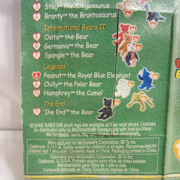 VTG 2000 TY BEANIE BABY MCDONALD'S TEENIE BABIES, PEANUT THE ROYAL BLUE ELEPHANT - Picture 3 of 6